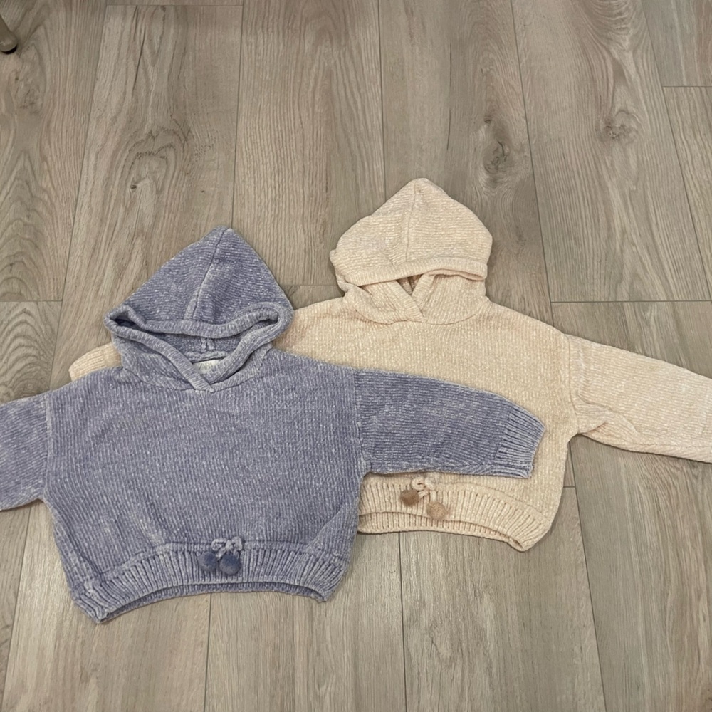 Zara Kids Hooded Sweaters in Blue and Cream